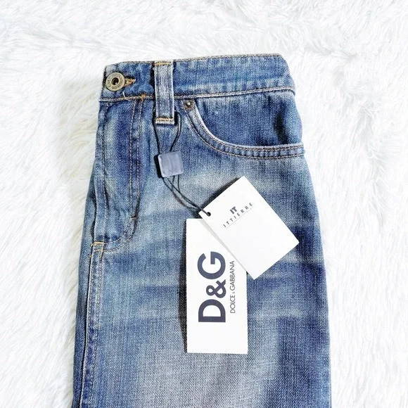 Dolce & Gabbana Ripped Denim Skirt Medium Blue Size 24 - Picture 4 of 13
